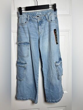 art class Light Blue Cargo Denim Jeans for Kids